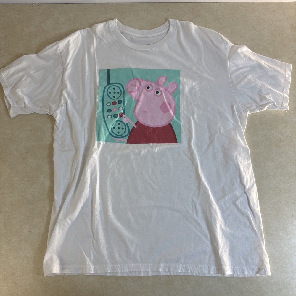 Nick Jr Peppa Pig White Men's Vintage Retro T-Shirt Size XL