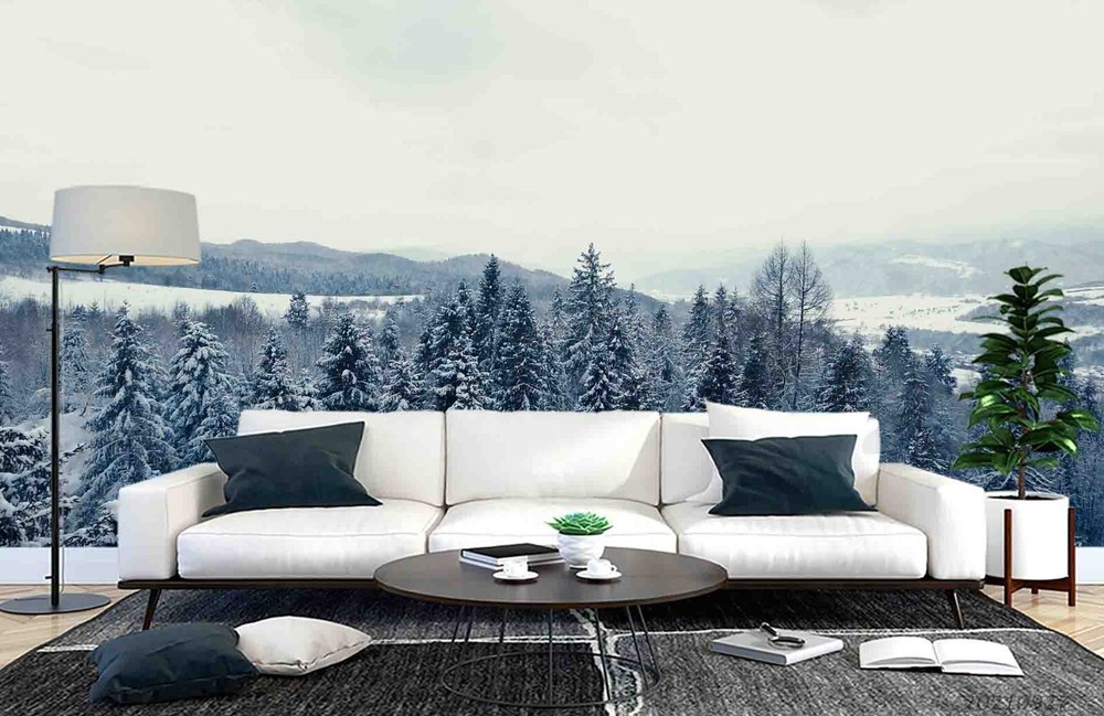3D Winter Snow Forest Scenery Wall Murals Wallpaper Murals Wall Sticker 101