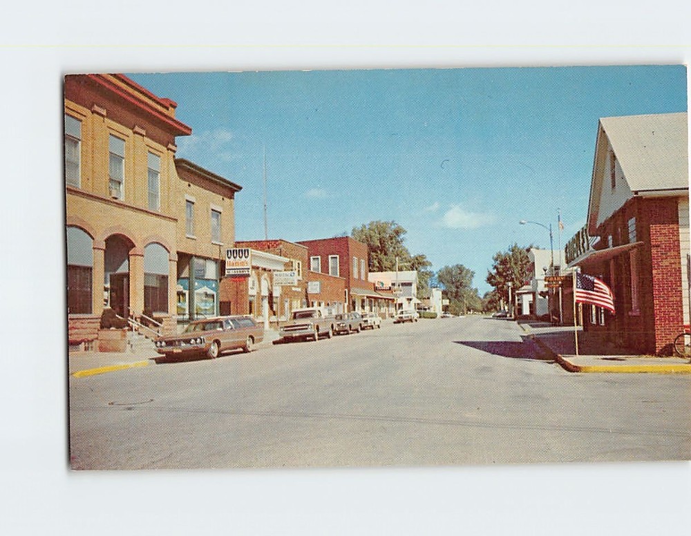 Postcard Looking North on Second Street Eldridge Iowa USA