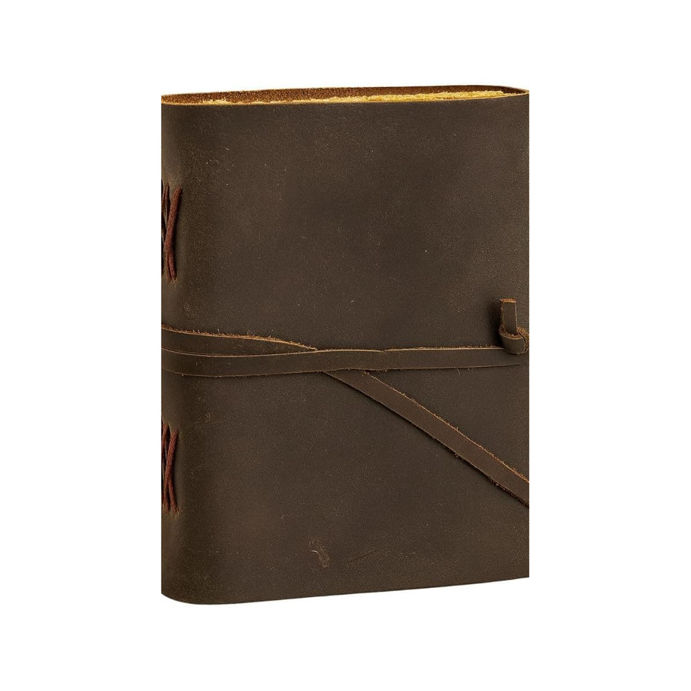 Handmade Leather Journal 5x7 Deckle Edge Strap Lock Diary 200Blank Pages
