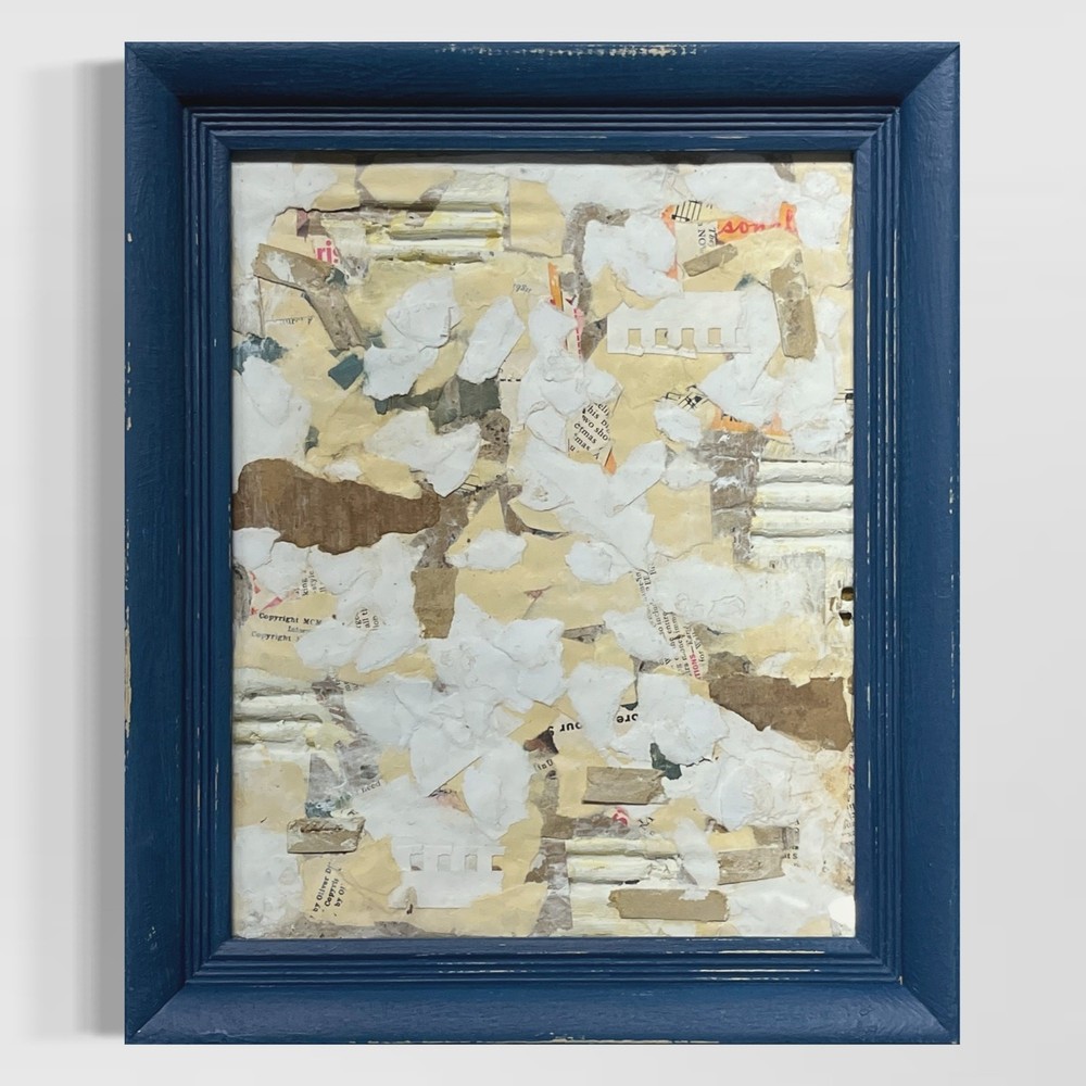 Original Framed Mixed Media Abstract Art Collage 10x12 