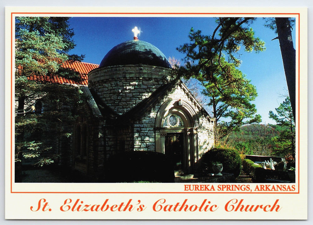 Eureka Springs Arkansas St. Elizabeth's Catholic Church Building Photo Postcard