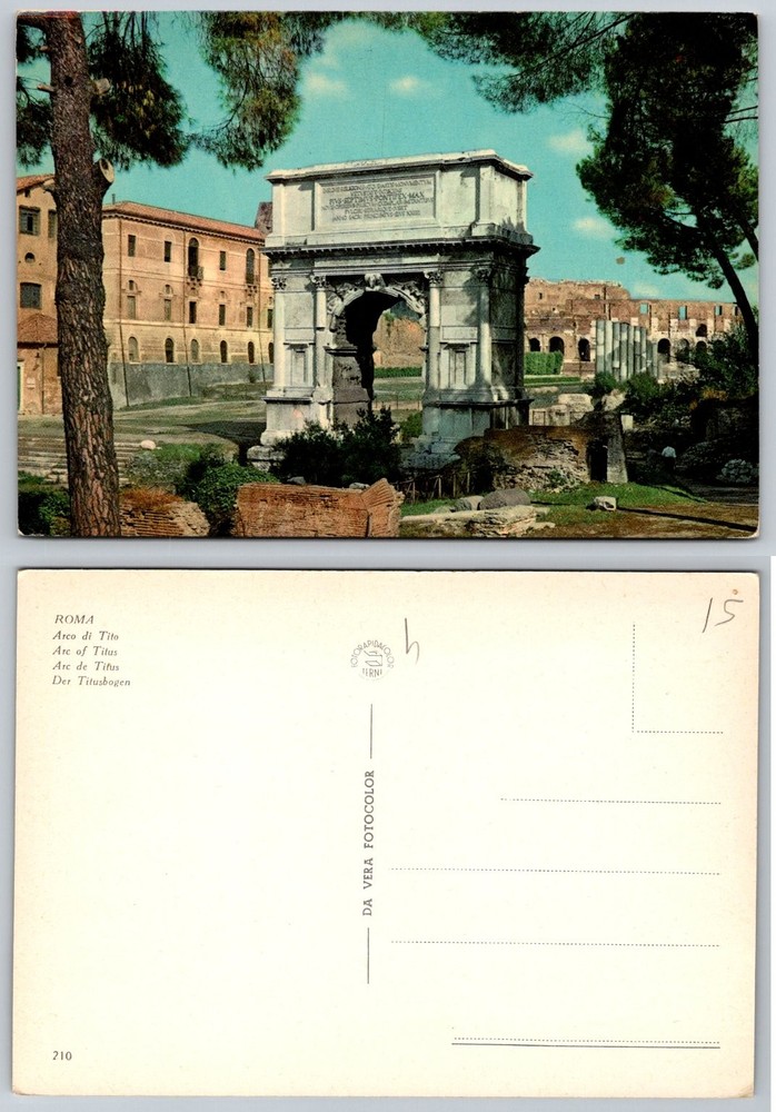 Rome Arco di Tito Arch of Titus Colosseum FOTORAPIDACOLOR Postcard
