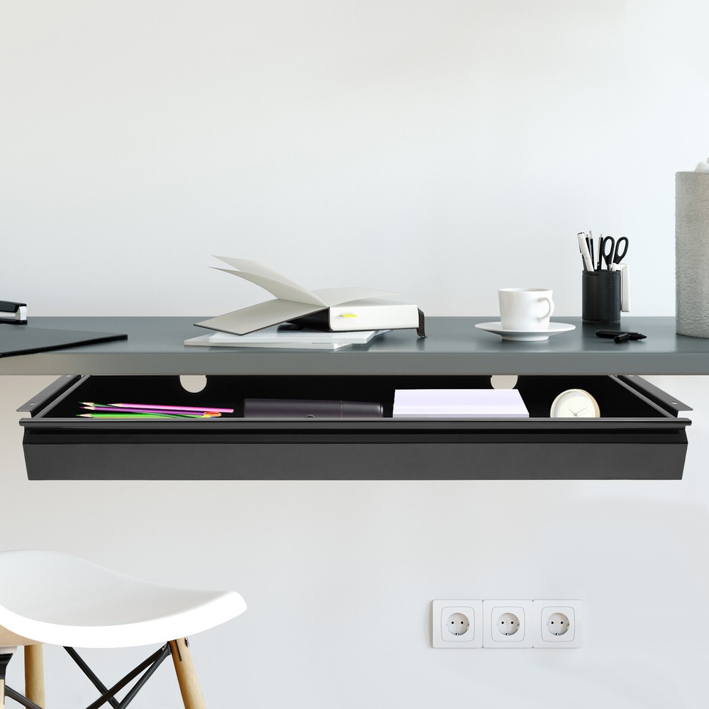 33?? Black Space Saver Sliding Under Desk Storage Drawer Pull-out Drawer