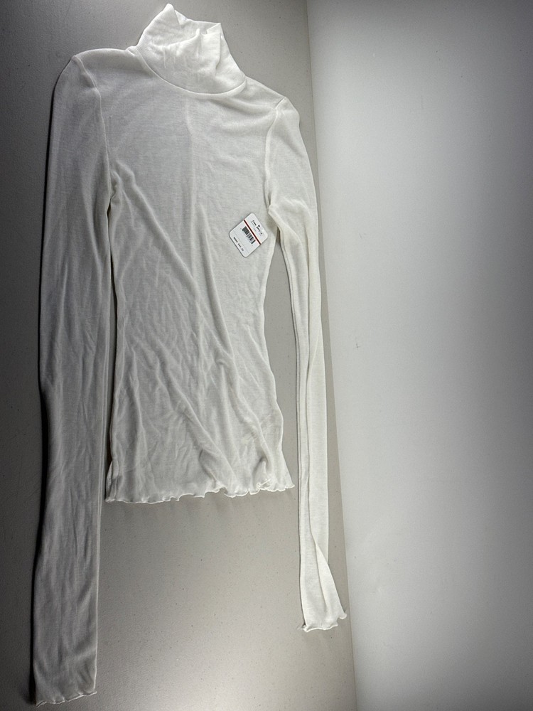 NWT Free People Intimately Women's Ivory Long Sleeve Turtleneck Top Sz XS (F104)