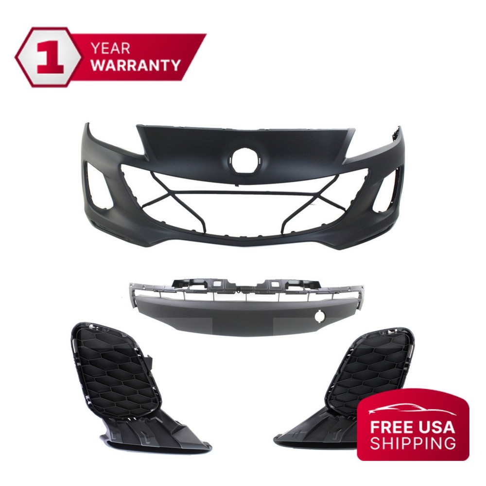 2012-2013 Mazda 3 Front Bumper Grille & Fog Light Covers
