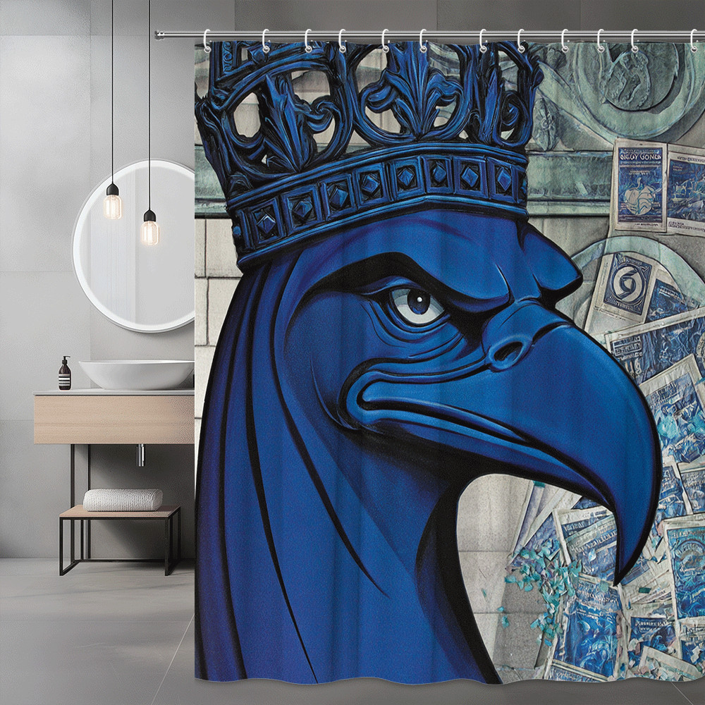 Blue Eagle Crown Graphic Shower Curtain