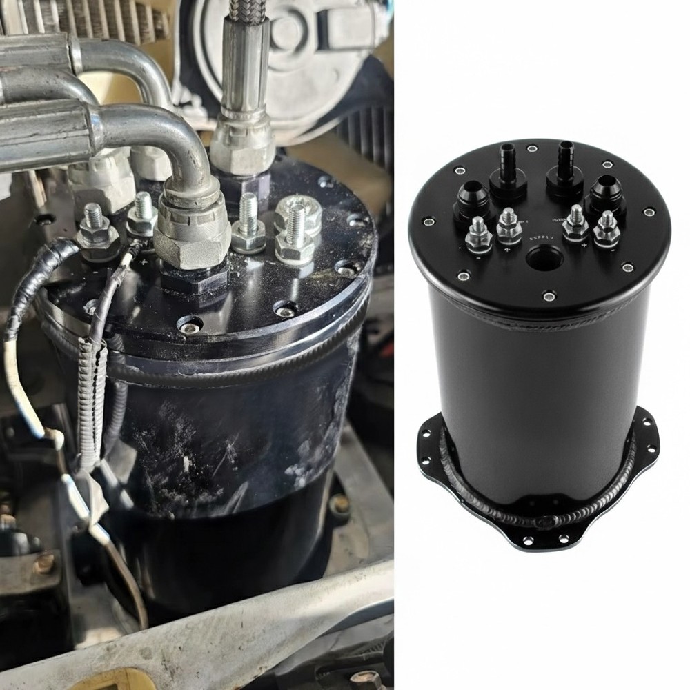 Fuel Surge Tank Fit Single 2.6L Dual 39-40mm Pumps 8AN Ports  2.8L;