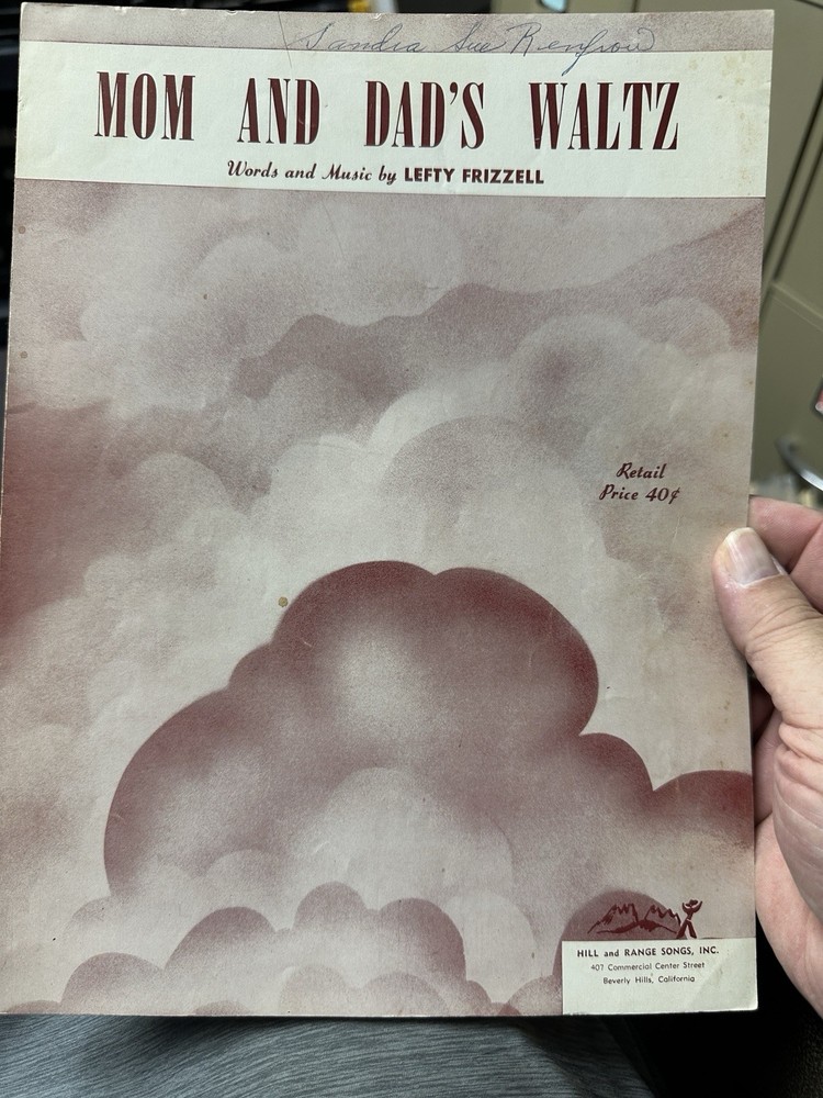C 1951 Lefty Frizzell Country Music Sheet Music (Mom and Dad s Waltz)