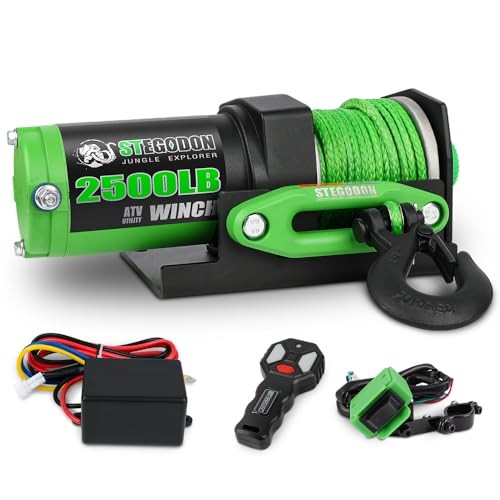 2500 lb. Electric Winch with Synthetic Rope for ATV/UTV Towing and Off-Road