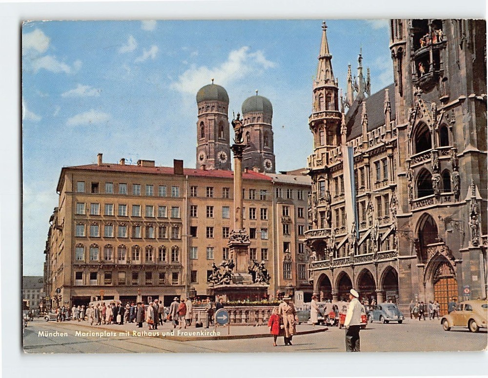 Postcard Marienplatz Munich Germany
