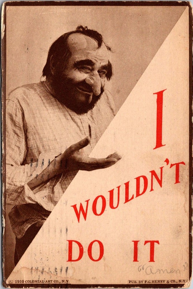 Dr Jim Stamps Postcard Man With Large Nose I Wouldnt Do It Fc Henry C1911