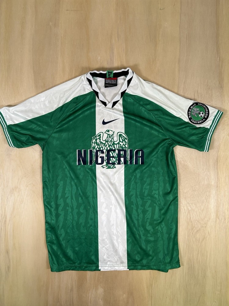 Nike Nigeria 1996 Retro Soccer Replica Jersey Court Green White Official Size XL