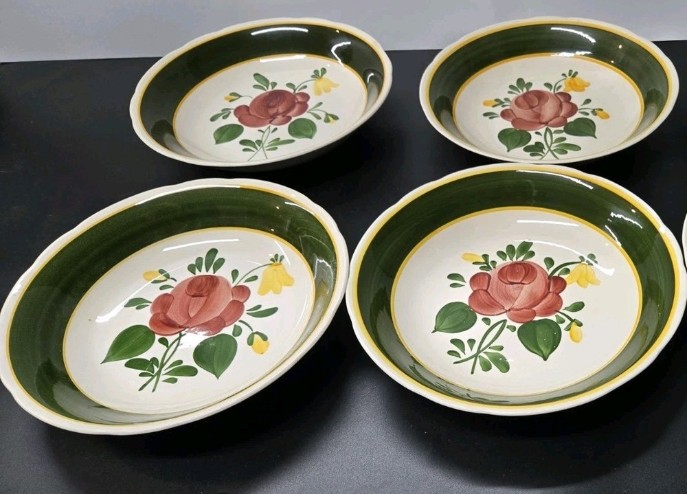 Villeroy & Boch Bauernblume Large Soup/Salad Bowl Hand Painted Germany 4pc Set