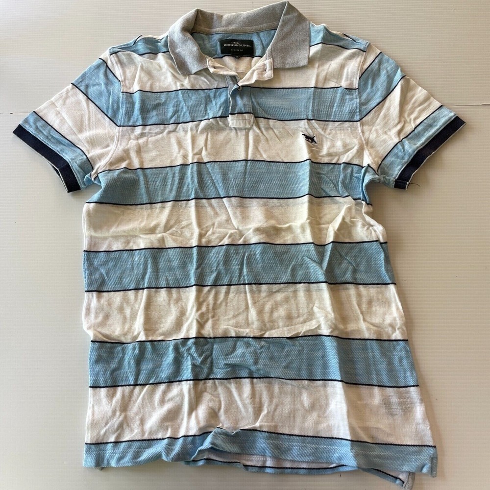 Rodd & Gunn Striped Polo Shirt Mens Size S Blue Sports Fit Casual Style Fit
