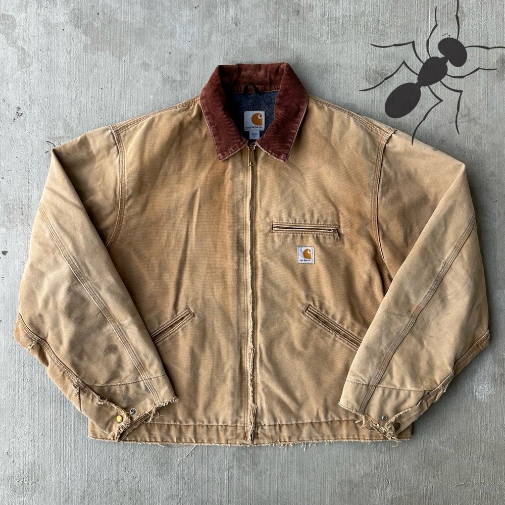 Vintage Y2K Carhartt J001 brown Detroit work wear jacket