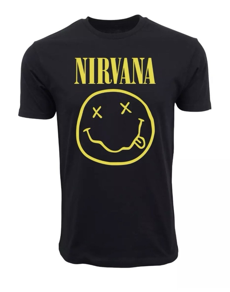 NIRVANA Classic Smile Mens T-Shirt 100% Cotton Large NEW Free Shipping