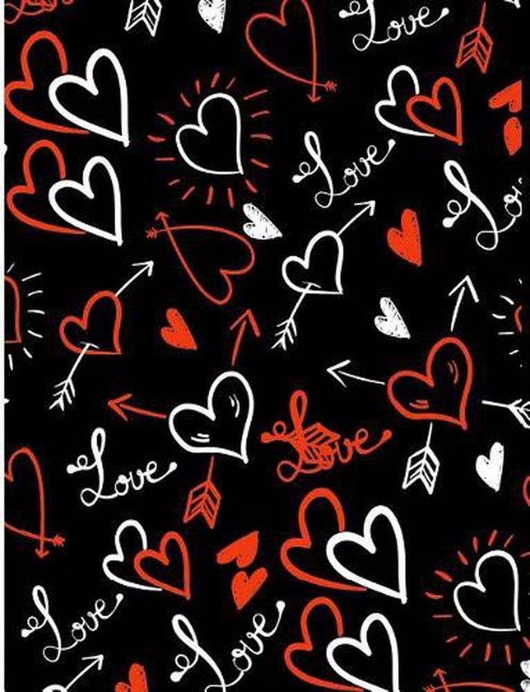 Valentine Heart Love Pattern: Cute Lovers College Ruled Line Composition Book by