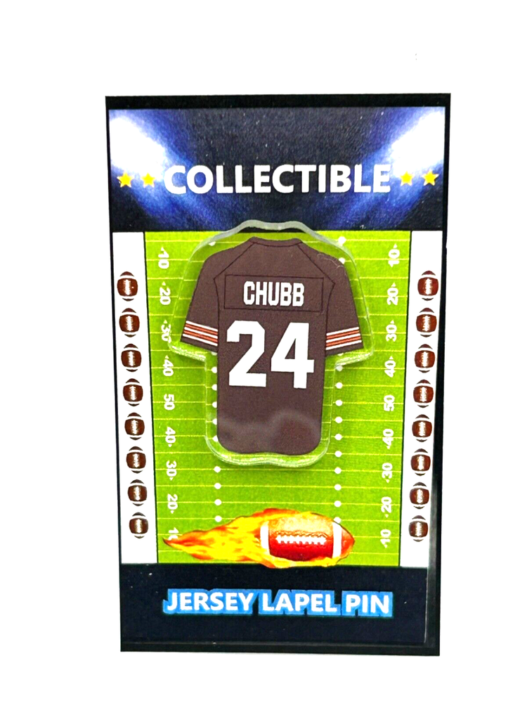Cleveland Browns Nick Chubb Jersey Lapel Pin – Classic Dog Pound Collectible Football Fan Gift