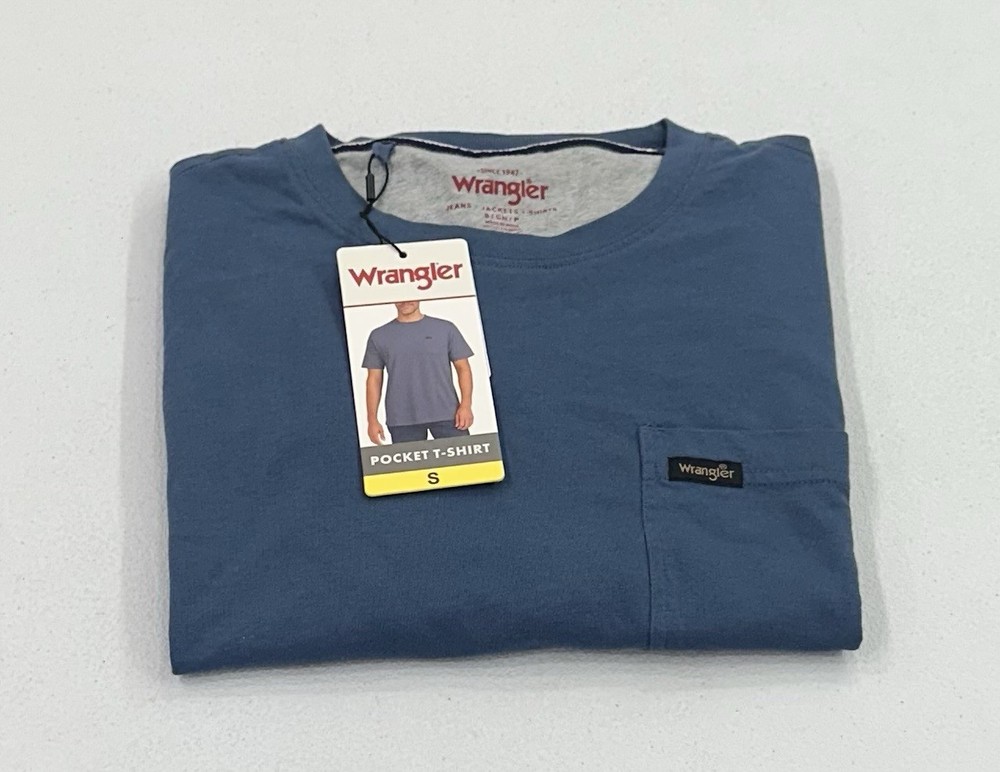 Wrangler Men's Pocket Tee, Blue, Size S