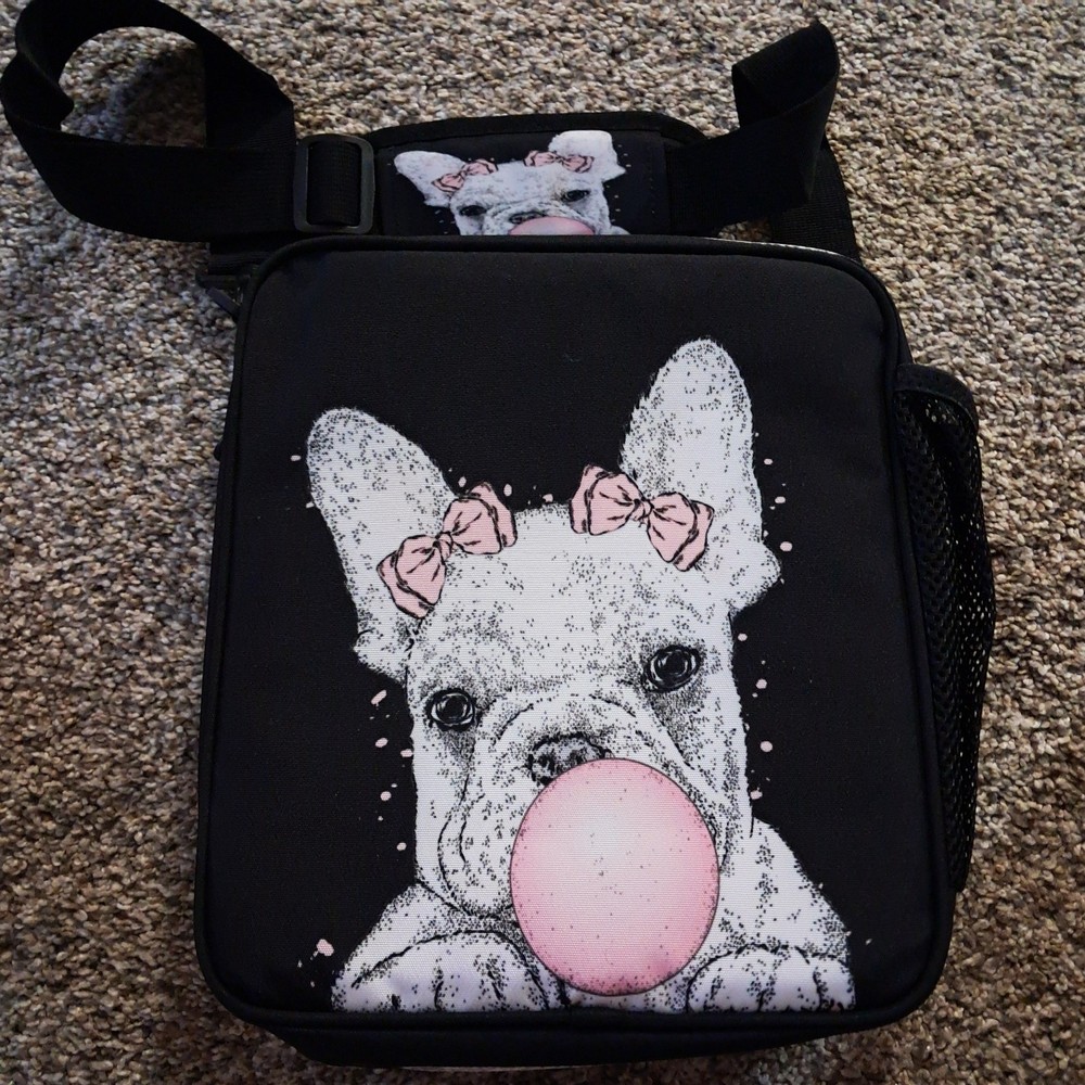 Insulated Lunch Bag with Adorable Bubblegum-Blowing Pup Design