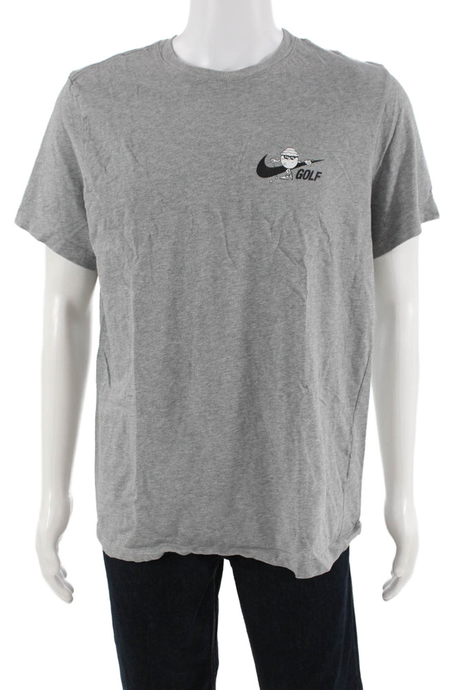 Nike Mens Gray Cartoon Graphic Cotton Crew Neck Short Sleeve T-Shirt Size LFree Shipping in US $100+ Orders | $6.95 Orders Below
