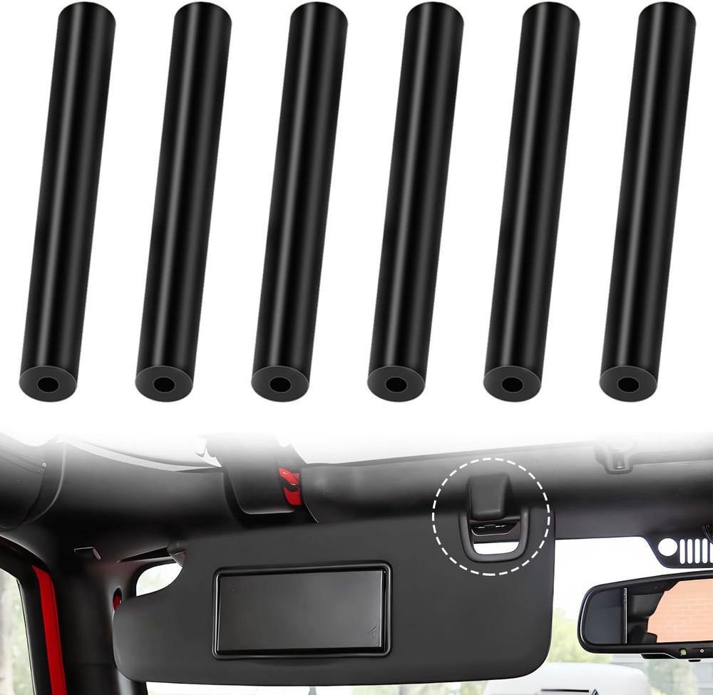 6 Pack Sun Visor Repair Kit, Compatible with -Jeep- Wrangler, JK JKU 2007-2017 D