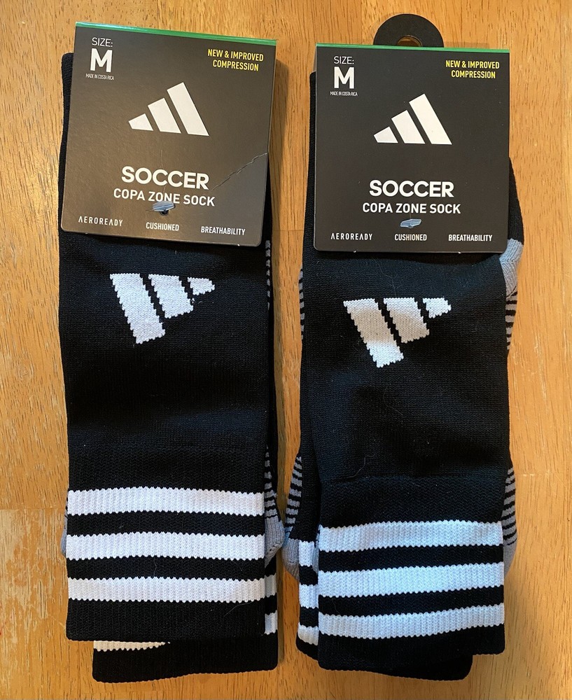 Adidas Soccer Copa Zone Sock Size M Black New