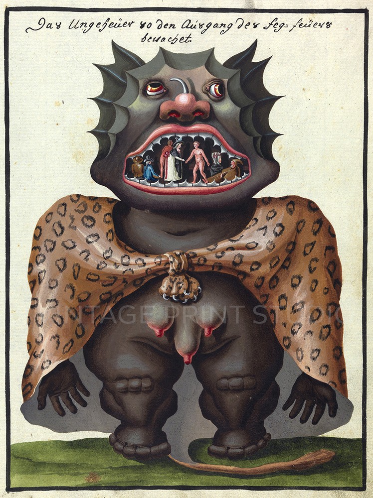 1775 Demon Illustration Giclee Canvas Print 18x24 Glossy Art