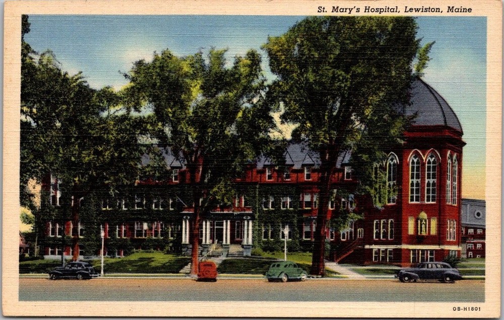 Vintage Postcard St. Mary's Hospital Lewiston Maine