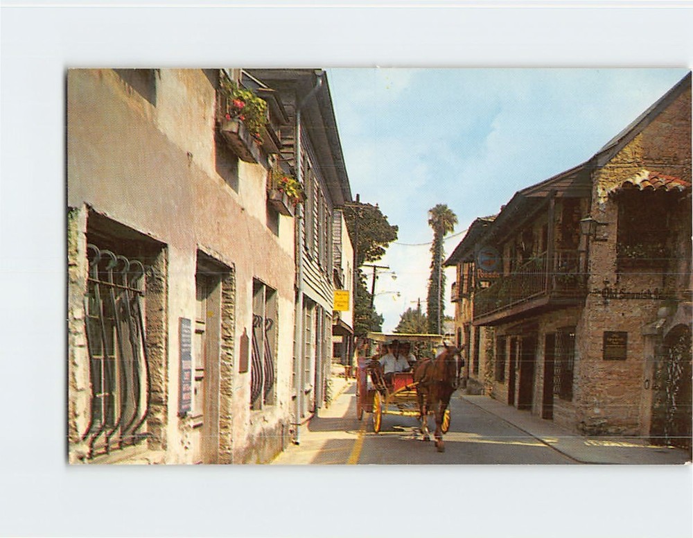 Postcard Quaint Old Saint George Street St. Augustine Florida USA North America