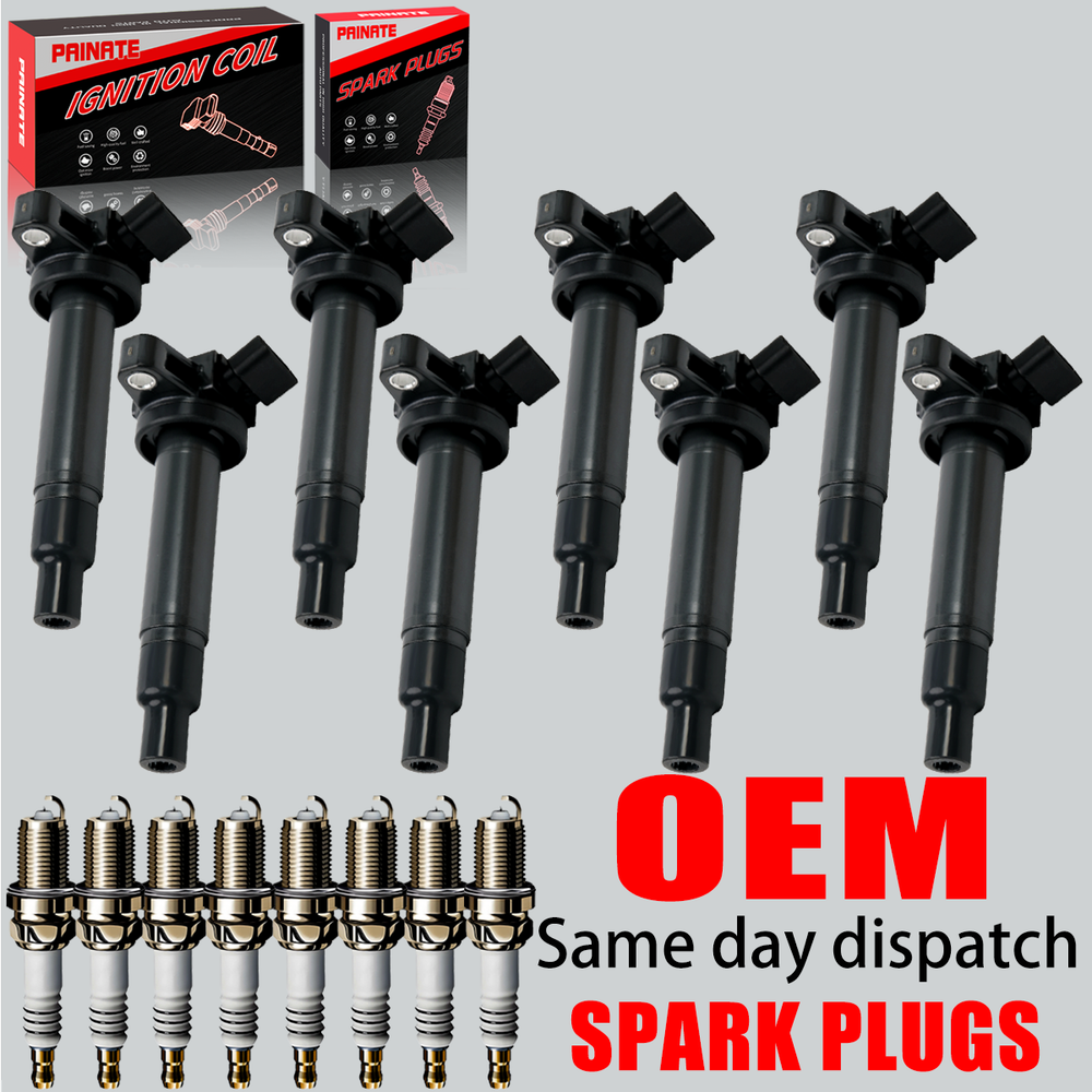 8X OEM Ignition Coil & 8 Iridium Spark Plug For Toyota Tundra Sequoia 4.7L UF230