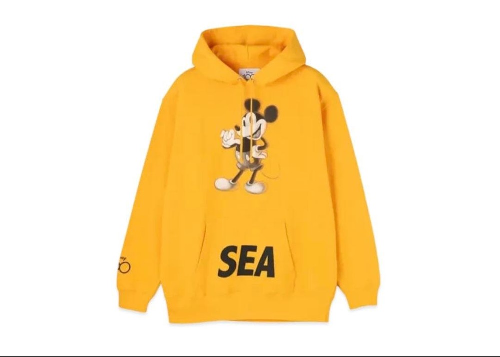 WIND AND SEA Disney 100th Anniversary Mickey Mouse Pullover Hoodie New