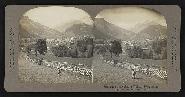 Photo:Saanen Switzerland 1908 Upper Saane Valley Stereo View