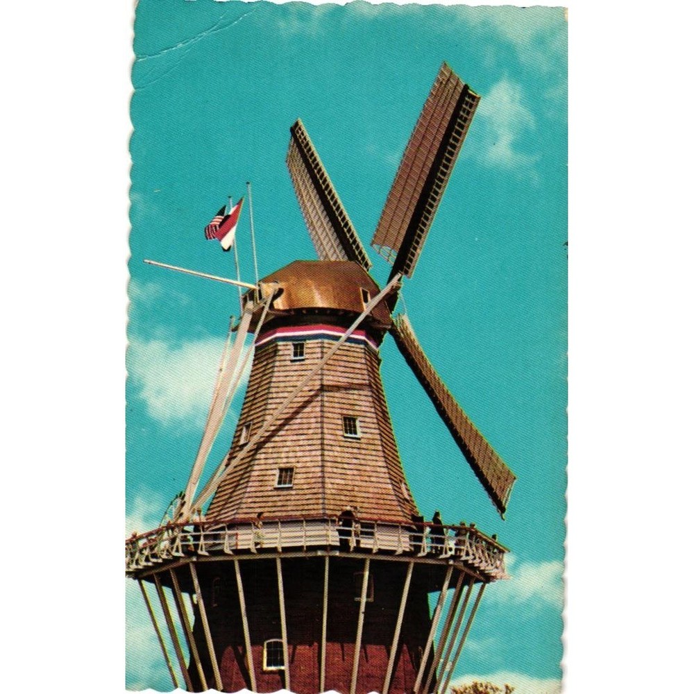 Vintage De Zwaan Windmill Postcard Holland Michigan Dutch Architecture Dexter