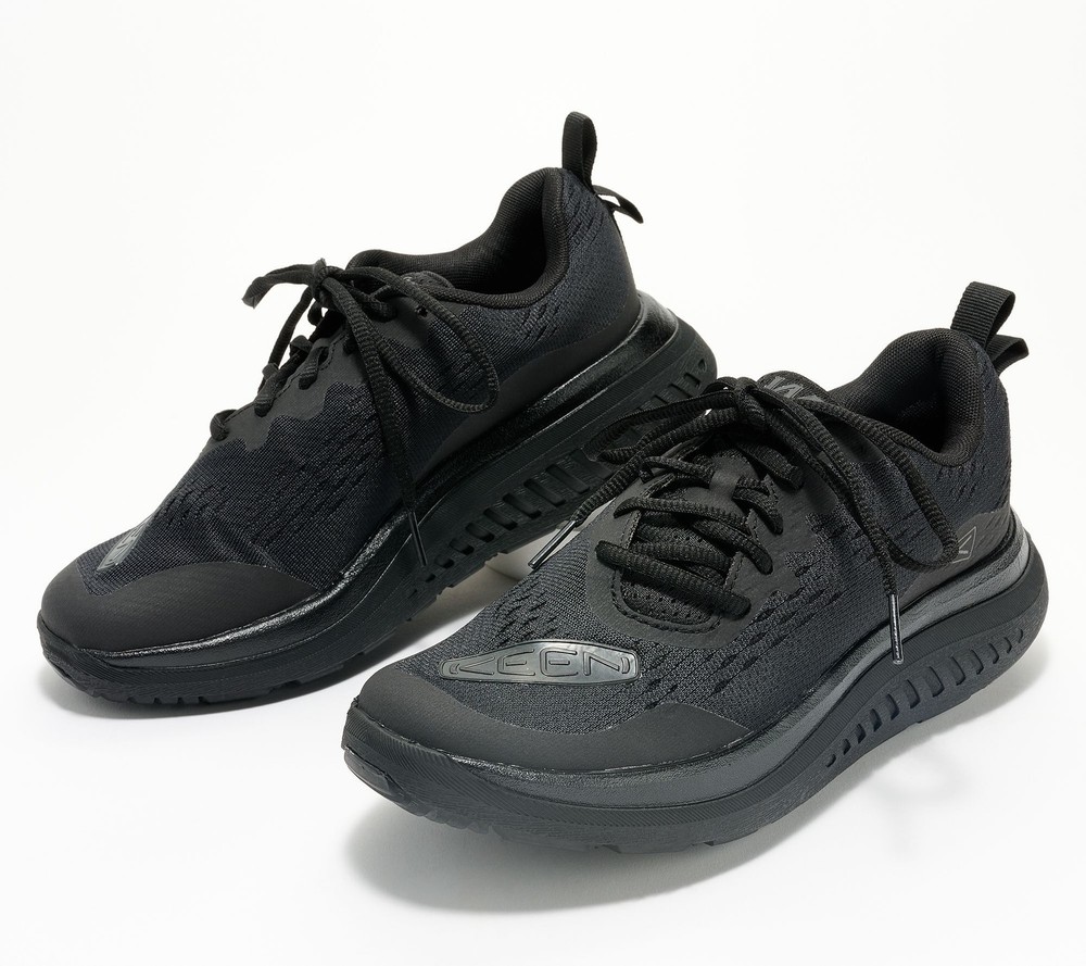 KEEN Women's Sz 11 Mesh Athletic Lace-Up Sneakers Blk/Blue A611533