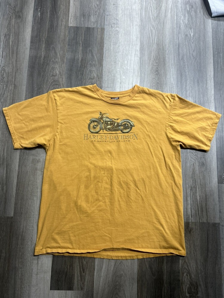 Harley-Davidson American Legend Yellow T-Shirt  Made in USA Mens 2XL