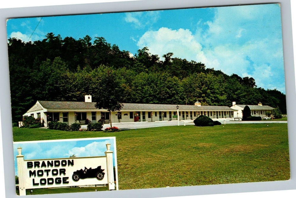 Brandon VT-Vermont, Brandon Motor Lodge Antique Vintage Souvenir Postcard