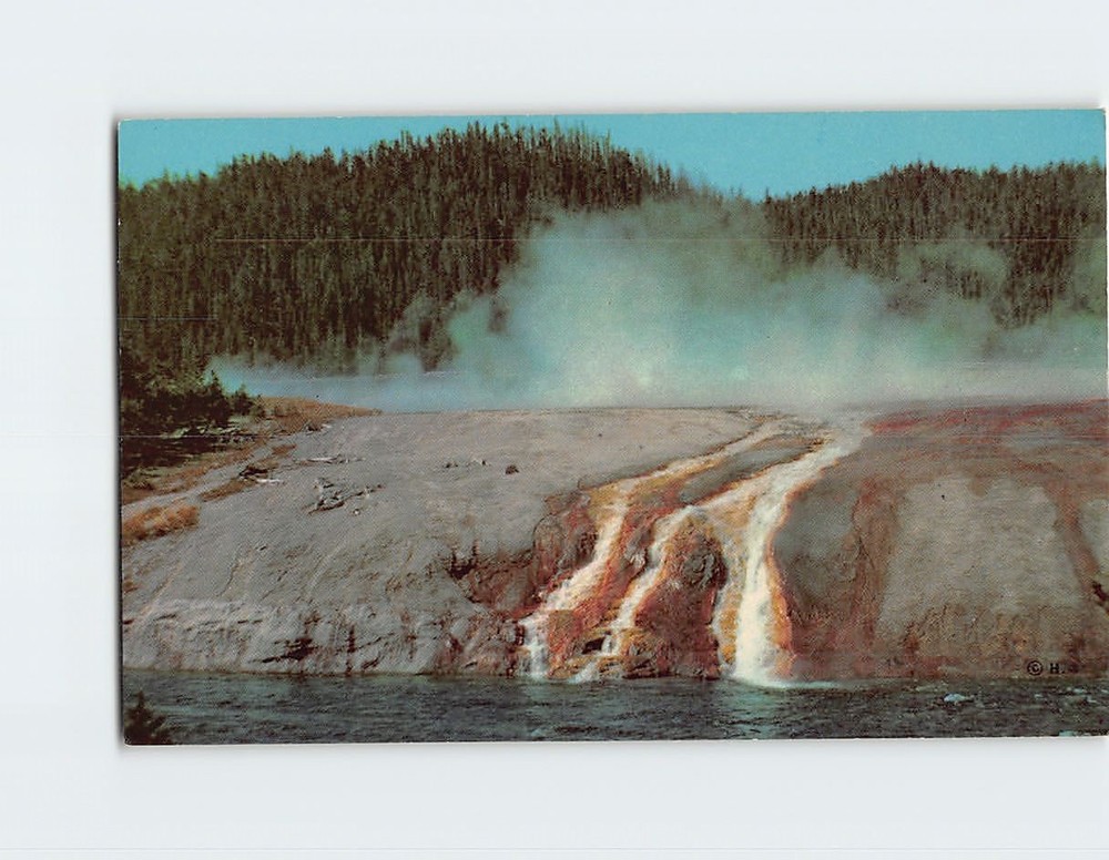 Postcard Excelsior Geyser Crater Overflow Midway Geyser Basin Wyoming USA