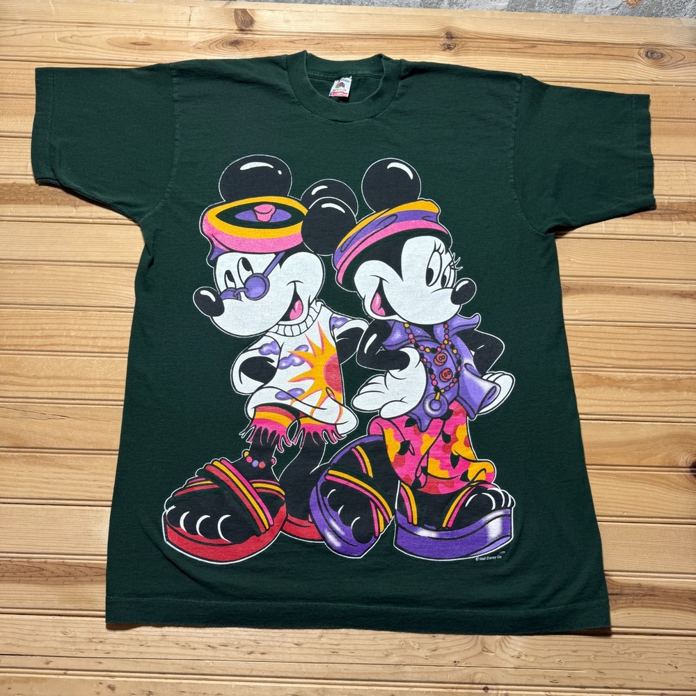 Vintage 90s Disney Mickey Minnie Mouse Graphic Cartoon Retro T-Shirt USA Made XL