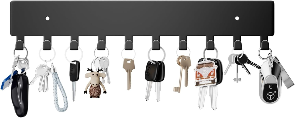 Key Holder for Wall, Key Hooks with 10 Hooks Wall Mounted Key Holder for Hallway