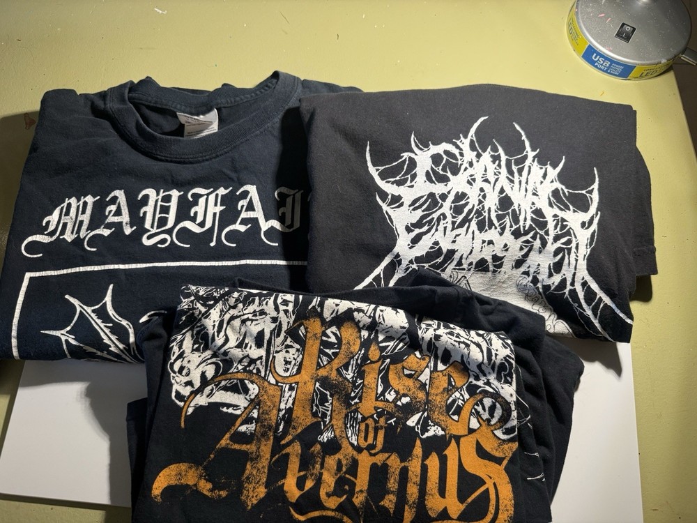Metal Collector’s Lot of 3 T-Shirts Cranial Engorgement/Rise Of AVERNUS/MayFair