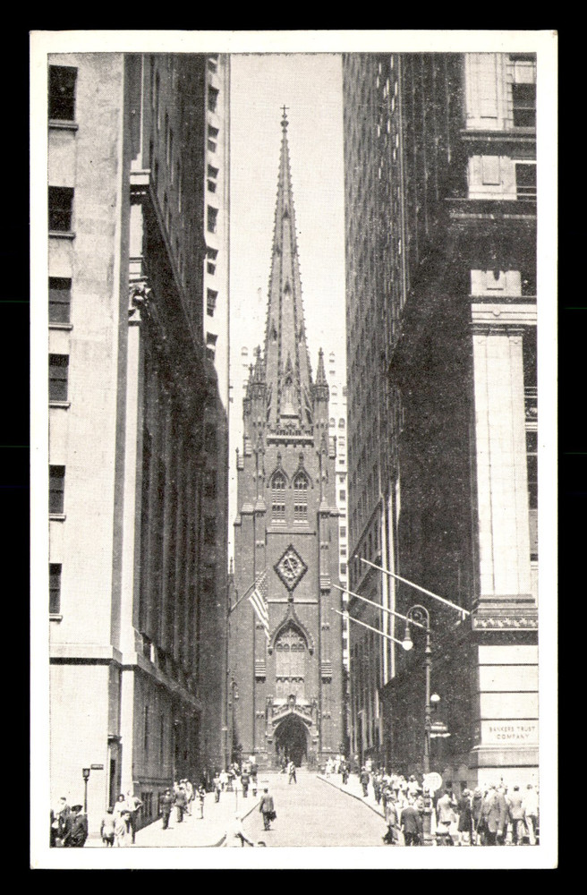 Trinity Church Broadway & Wallstreet New York NY Unp Postcard