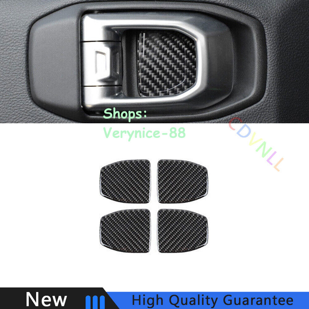 For Jeep Wrangler JL 2018-2020 Real Carbon Fiber Interior Door Bowl Cover Trim