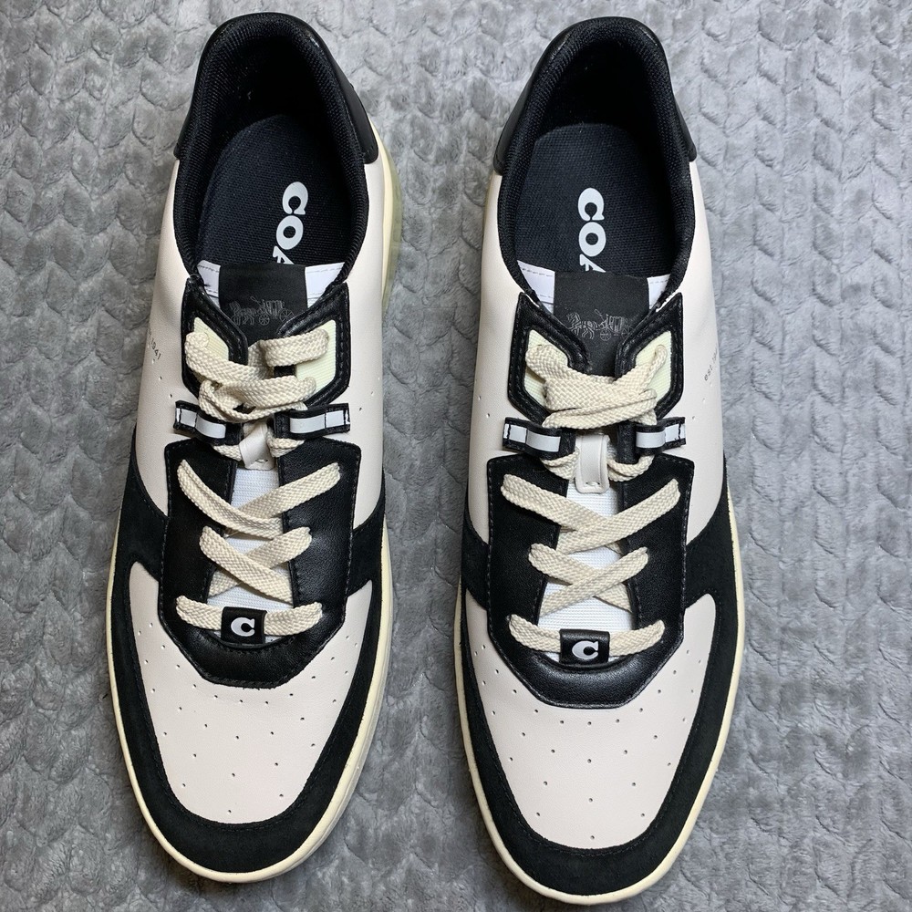 Coach CitySole Court Sneakers Mens 12 White Black Leather Low Top Shoes C6006