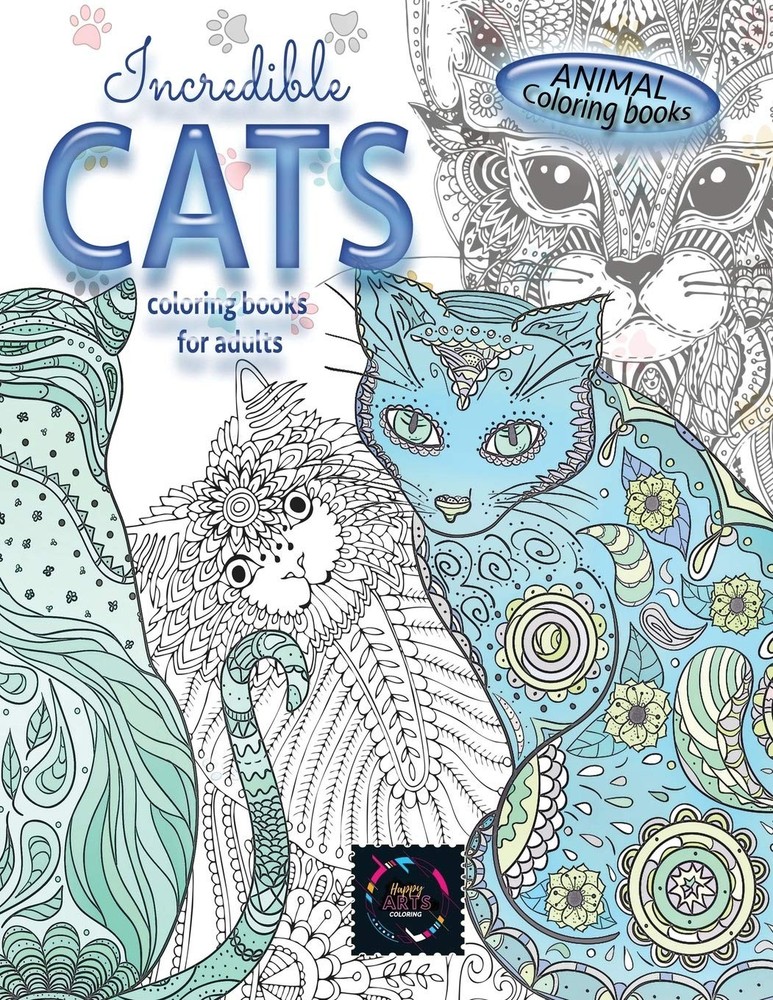 Happy Arts Colo Animal coloring books INCREDIBLE CATS co (Paperback) (UK IMPORT)All Tariffs and Duties included - no additional charges