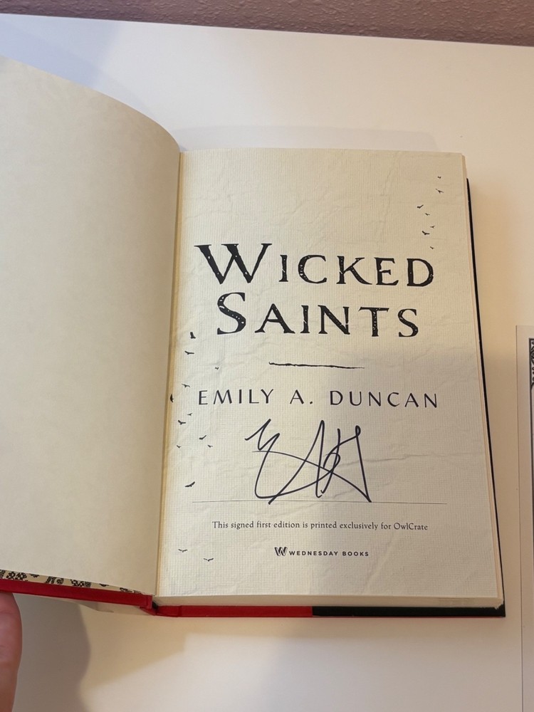 Wicked Saints by Emily A. Duncan Rare Signed Owlcrate 1st First Edition 2019 HC