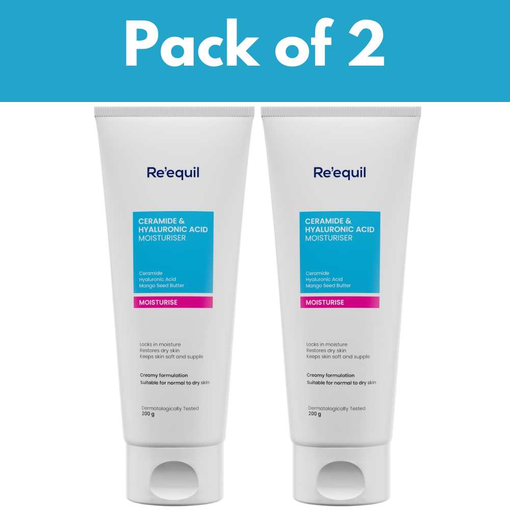 RE' EQUIL Ceramide & Hyaluronic Acid Moisturiser For Face , Long Lasting 100g