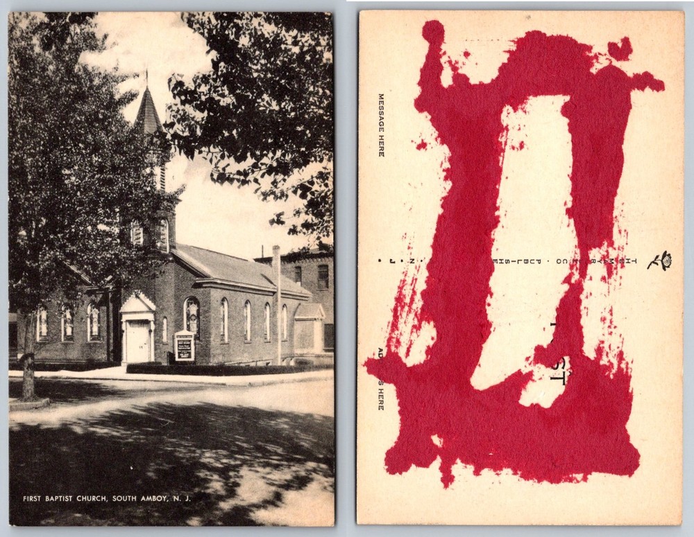 First Baptist Church South Amboy NJ Vintage Postcard The Ramby Co.