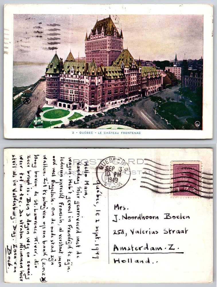 Le Chateau Frontenac Quebec Canada Postcard